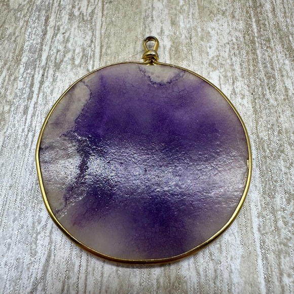 MEXICO Vintage Mayan Aztec Sun Dial Calendar Pendant Purple - Picture 2 of 5